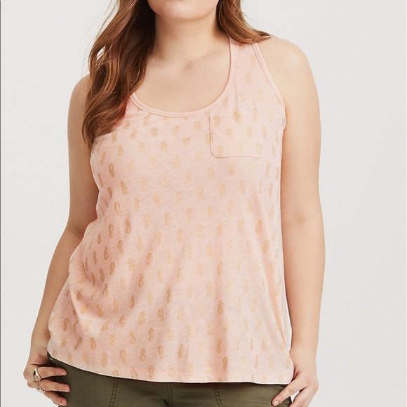torrid Tops - Torrid Pineapple Cotton Tank Top Size 1X 1